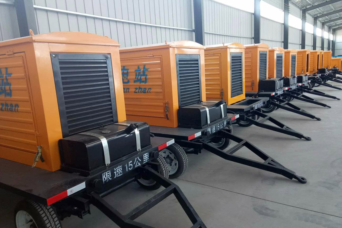 铁东发电机租赁施工现场
